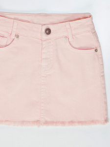 Pembe Denim Mini Kız Çocuk Etek - 6