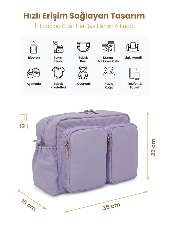 Pembe DuoPack Çok Gözlü Anne Bebek Çantası - 2