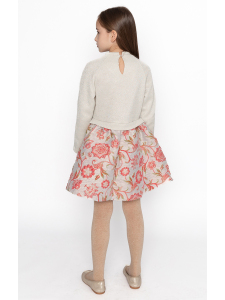 Pembe Jakar Gül Desenli Elbise - 2