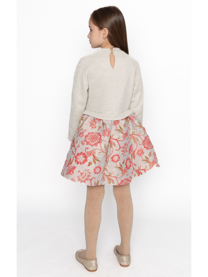 Pembe Jakar Gül Desenli Elbise - 2