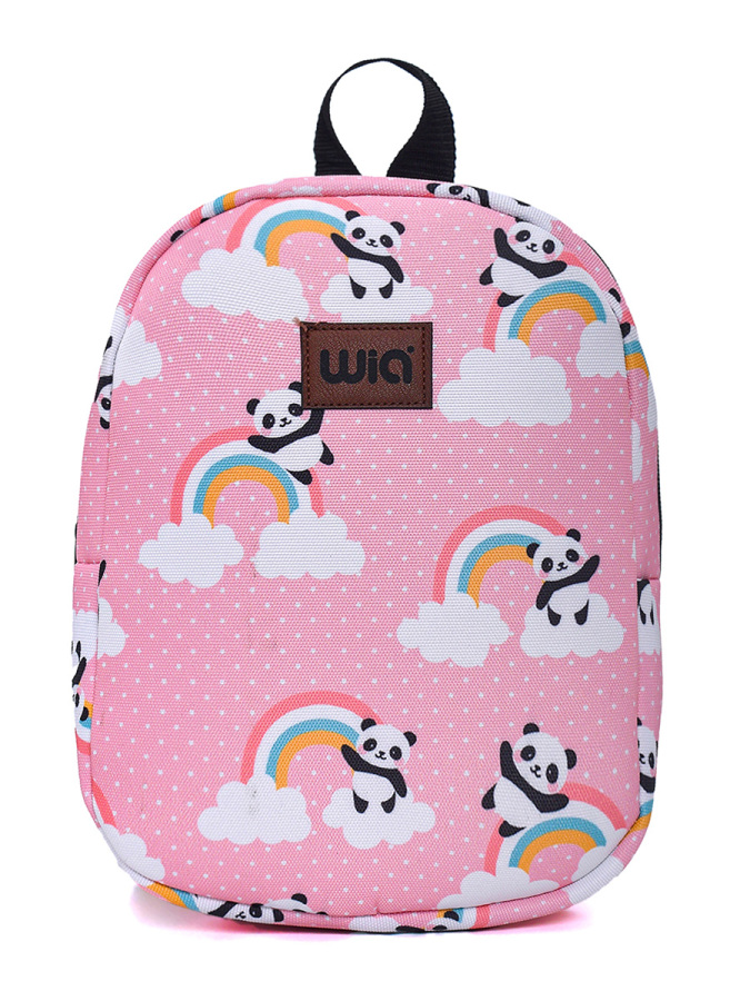 Pembe Panda Eğlenceli Baskı Tek Bölmeli Kreş Çanta - 1