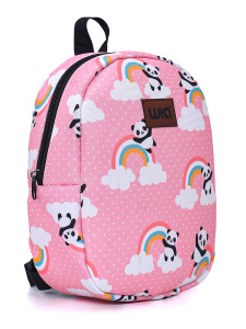 Pembe Panda Eğlenceli Baskı Tek Bölmeli Kreş Çanta - 2