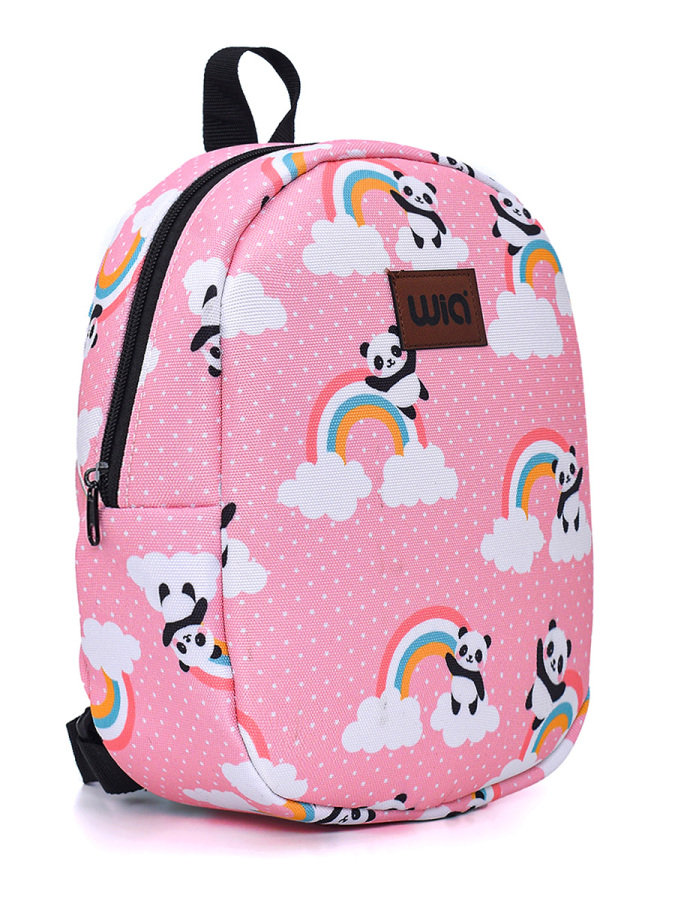 Pembe Panda Eğlenceli Baskı Tek Bölmeli Kreş Çanta - 2