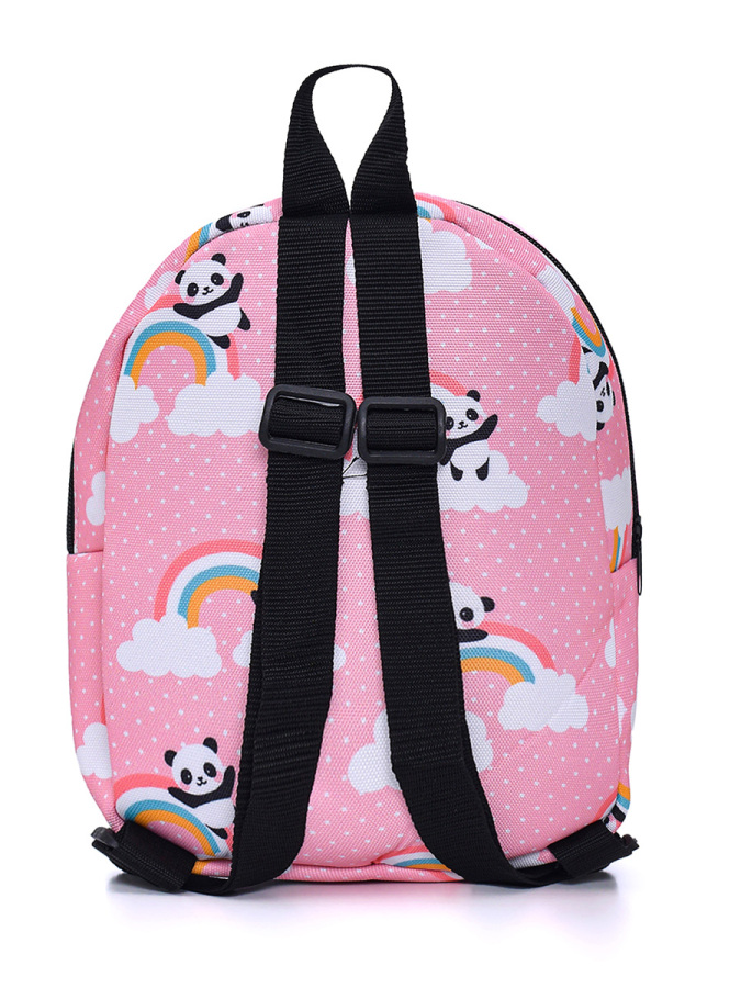 Pembe Panda Eğlenceli Baskı Tek Bölmeli Kreş Çanta - 3