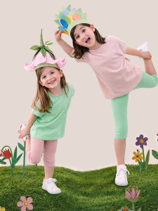 Kız Çocuk Tayt 2'li Paket Pamuk Pembe ve Mint Tayt Yazlık - Denokids