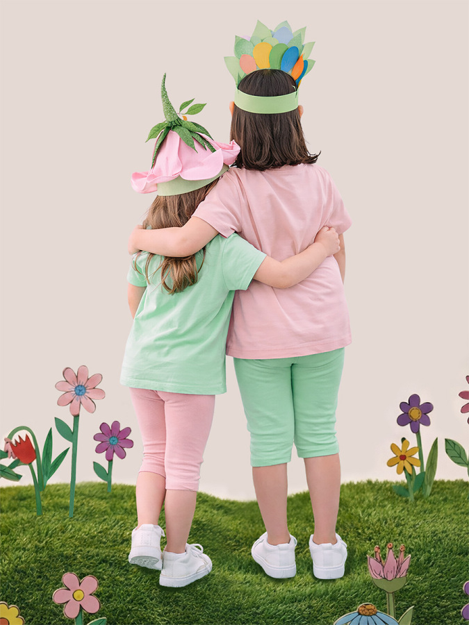 Kız Çocuk Tayt 2'li Paket Pamuk Pembe ve Mint Tayt Yazlık - 2