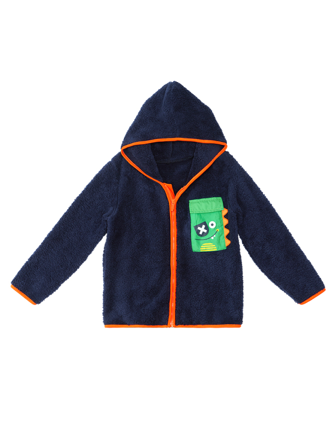 Pirate Dino Boy Plush Zip-Up Sweatshirt - 4