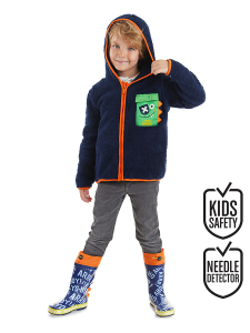 Pirate Dino Boy Plush Zip-Up Sweatshirt - Denokids