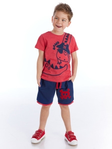 Pirate Dino Boy T-shirt&Shorts Set - Denokids