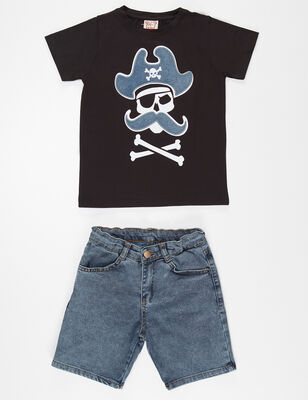 Pirates Jean Shorts Set
