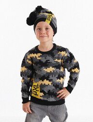 Pixel Camo Knitted Boy Hat - Thumbnail