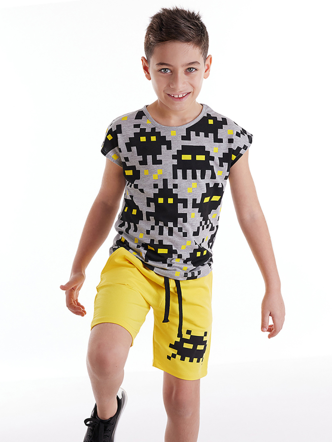 Pixel Monsters Erkek Çocuk T-shirt Şort Takım - 1