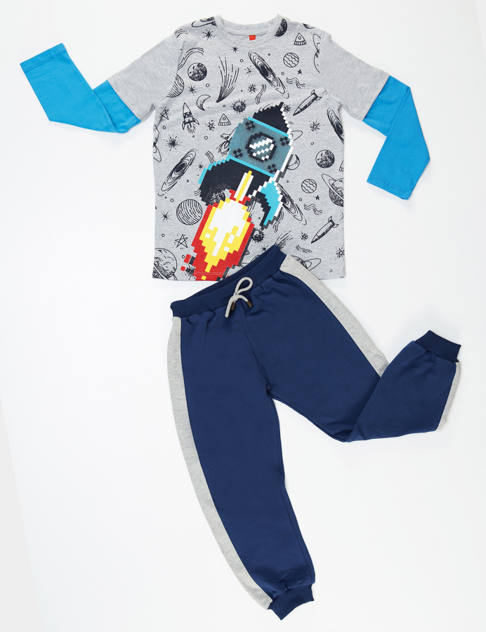 Pixel Rocket Boy Pants Set - 3