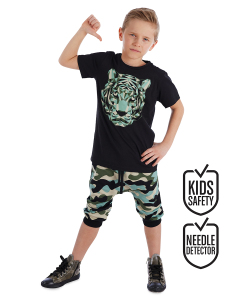 Pixel Tiger Erkek Çocuk T-shirt Kapri Şort Takım - MSHB&G