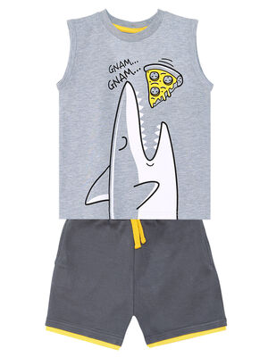 Pizzacı Köpekbalığı Erkek Çocuk T-shirt Şort Takım