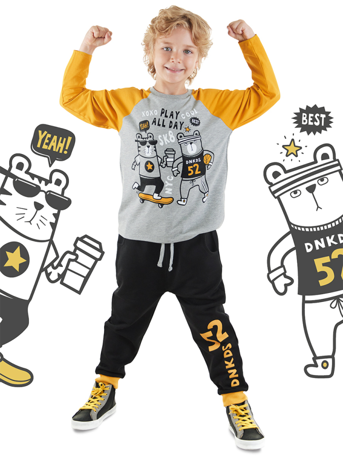Play Allday Erkek Çocuk T-shirt Eşofman Altı Takım - 1