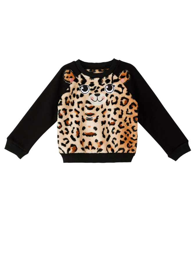 Plush Leopard Girl Black Tracksuit - 5