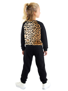 Plush Leopard Girl Black Tracksuit - 2