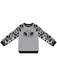 Plush Leopard Girl Grey Sweatshirt - 3