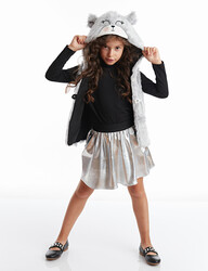 Plush Vest&Shiny Girl Skirt - Thumbnail
