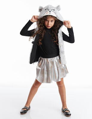 Plush Vest&Shiny Girl Skirt - 1