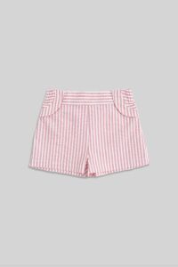 Pomeno Pembe Çizgili Kız Çocuk Şort - 4