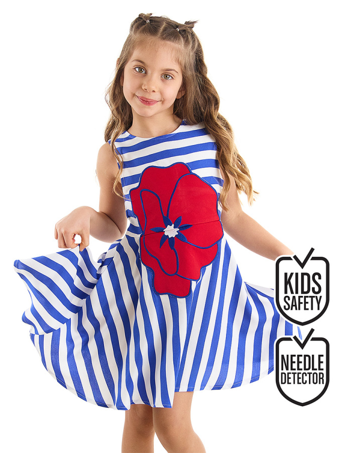 Poppy Striped Woven Girl Dress - 1