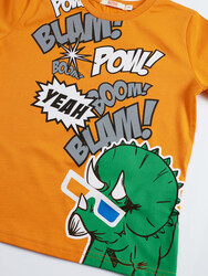 Pow Dino Boy T-shirt&Pants Set - Thumbnail