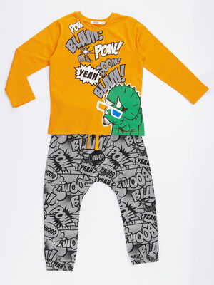 Pow Dino Boy T-shirt&Pants Set - 3