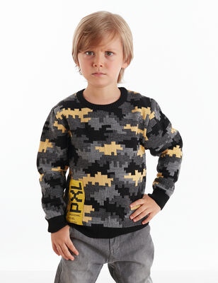PXL Camo Knitted Boy Jumper