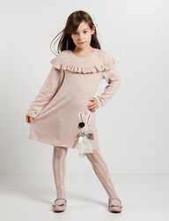 Rabbit Girl Knit Somon Dress - Thumbnail