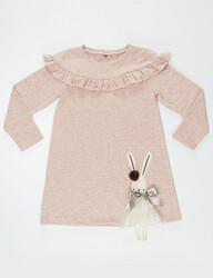 Rabbit Girl Knit Somon Dress - Thumbnail