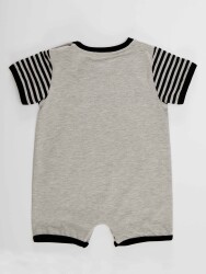 Racoon Baby Boy Grey Romper - 4