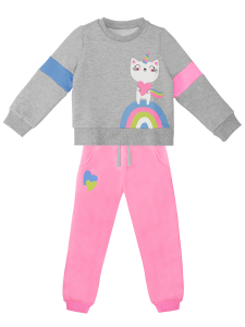 Rainbow Cat Kız Çocuk Kışlık Alt-Üst Eşofman Takım - 4