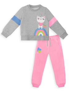 Rainbow Cat Kız Çocuk Kışlık Alt-Üst Eşofman Takım - 4