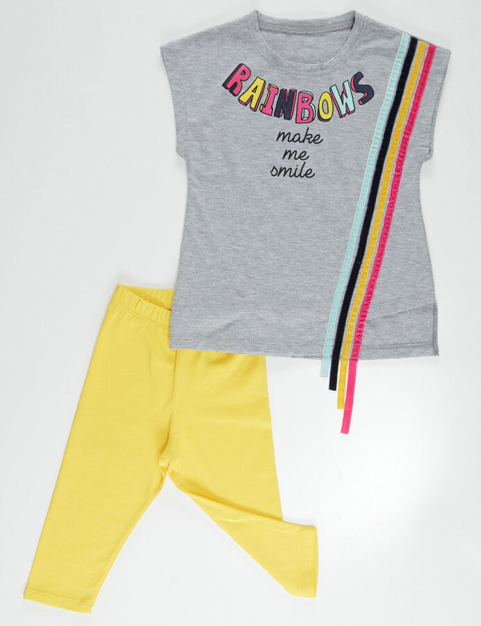 Rainbow Girl Leggings T-shirt Set - 3