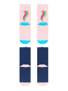 Rainbow Star Unicorn Kız Çocuk 2li Soket Çorap Takım - 5