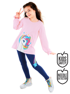 Rainbow Star Kız Çocuk T-shirt Tunik Tayt Takım - Denokids