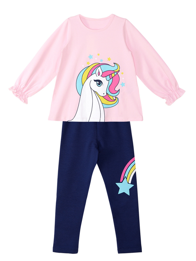 Rainbow Star Kız Çocuk T-shirt Tunik Tayt Takım - 3
