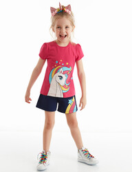 Rainbow Unicorn Girl Shorts&T-shirt Set - 1