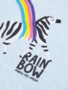 Rainbow Zebra Kız Çocuk T-shirt Tayt Takım - 5