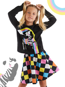 Rainbow Zebra T-shirt&Skirt Set - 1