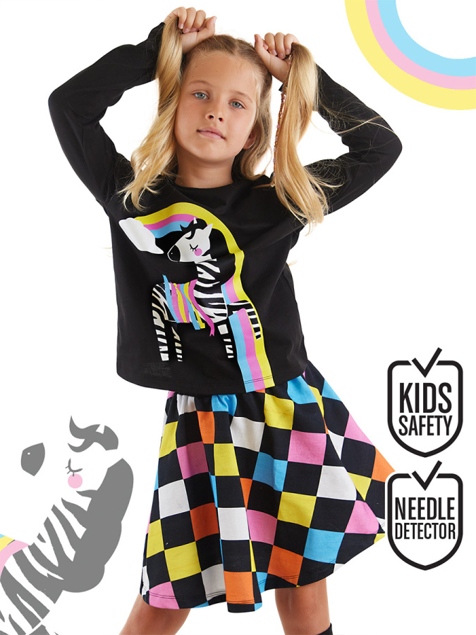 Rainbow Zebra T-shirt&Skirt Set - 1