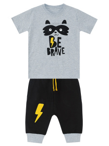 Rakun Erkek Çocuk Yazlık T-shirt Kapri Şort Takım - 4