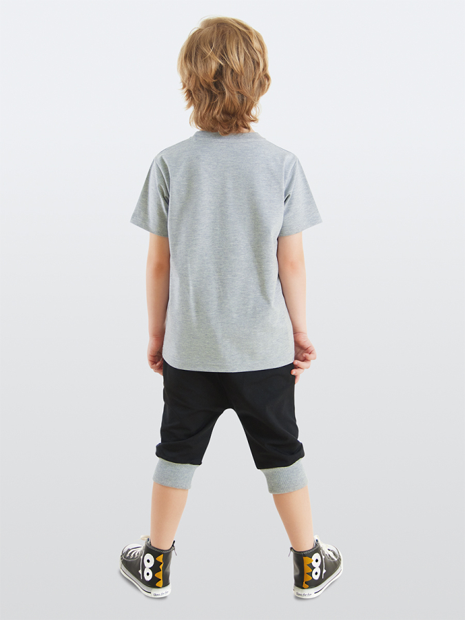 Rakun Erkek Çocuk Yazlık T-shirt Kapri Şort Takım - 3