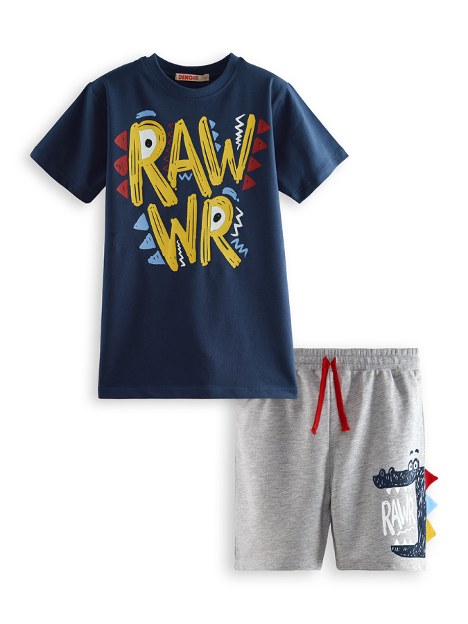 Rawr Erkek Çocuk T-shirt Şort Takım - 4