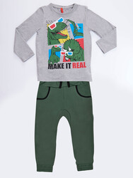Real Dino Erkek Çocuk Pantolon Takım - Thumbnail