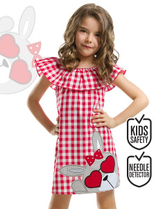 Red Checked Dress - Denokids