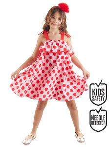 Red Dots Girl Pink Poplin Dress - MSHB&G