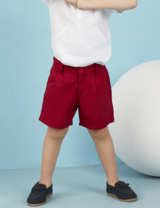 Red Flat-Front Boy Gabardine Shorts - Ollie&Olla